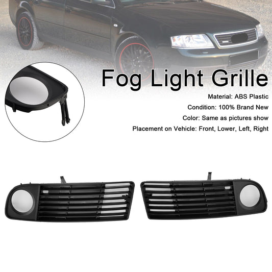 1998-2001 2PCS Front Lower Bumper Fog Light Cover Grille Fit Audi A6 C5