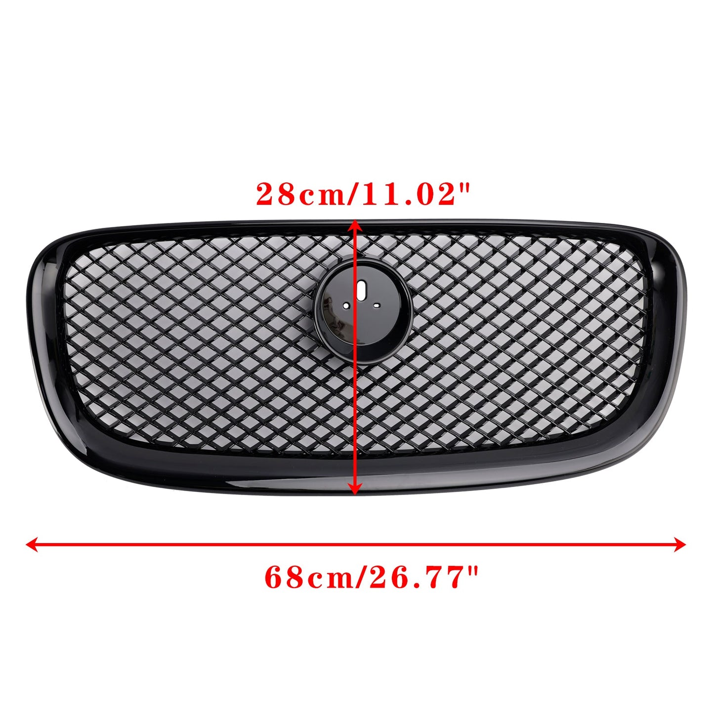 2012-2015 Jaguar XF XF-R Style Front Bumper Grill Grille Gloss Black