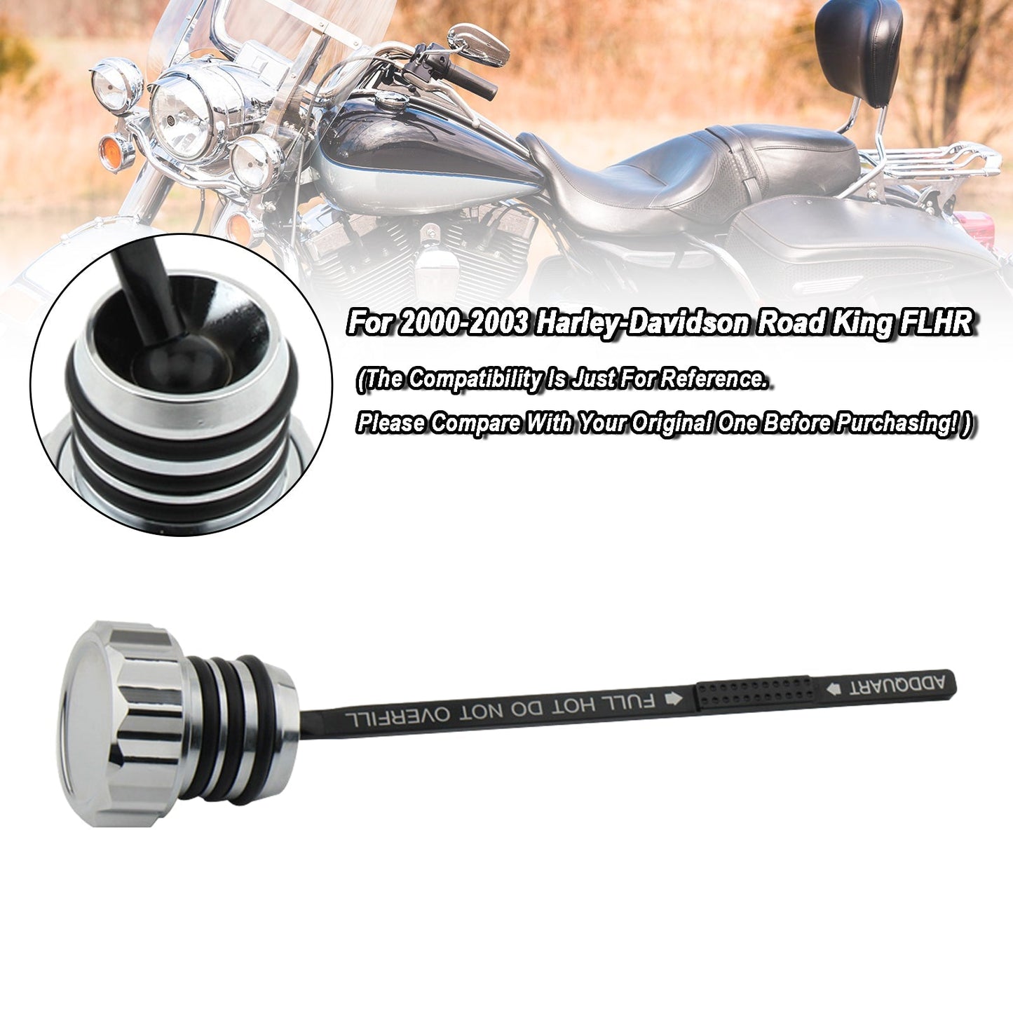 Bouchon de réservoir de jauge d'huile pour Touring Road King Electra Glide 00-06 0710-0121