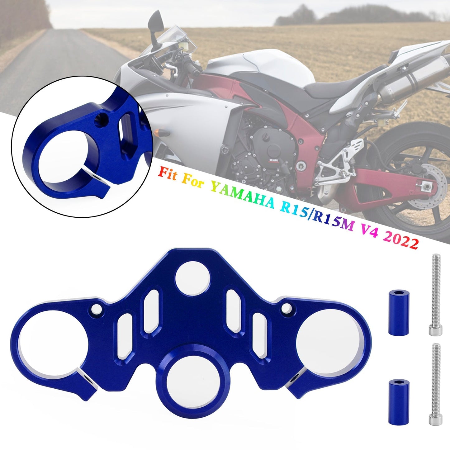 Abrazadera superior delantera de aluminio CNC para tija de sillín para Yamaha R15 V4 R15M 2022