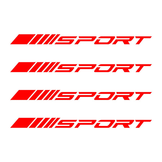 Lot de 4 autocollants graphiques pour jantes de voiture style sport, moyeux de roue, course, bande rouge