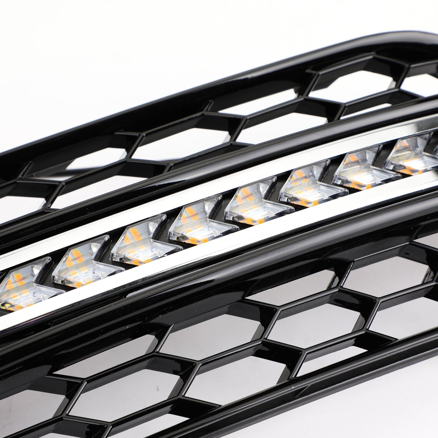 Audi 2008-2012 A4 S-Line S4 LED Fog Light Grill Chrome Ring Bumper