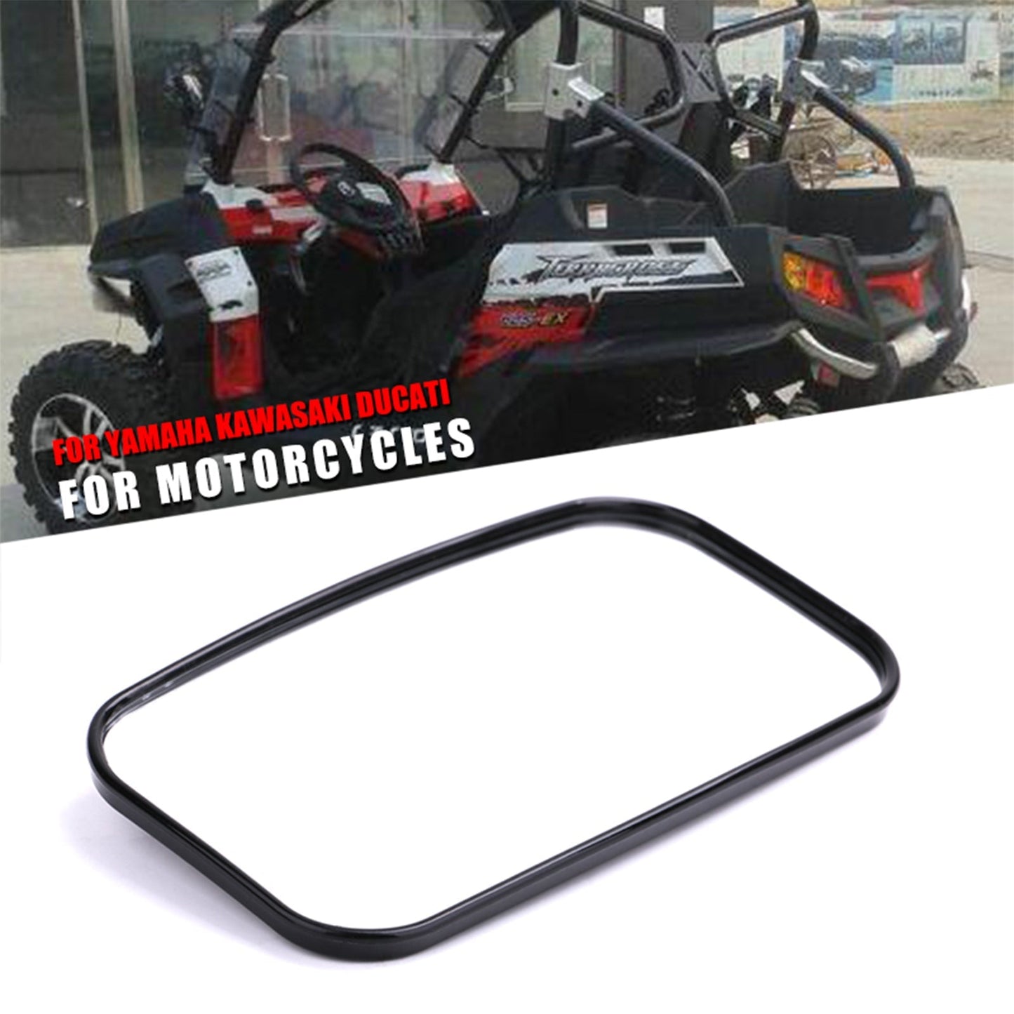 Kawasaki Mule Can-Am Commander 1.5-1.75-2 Inch Rear View Mirror Retangular