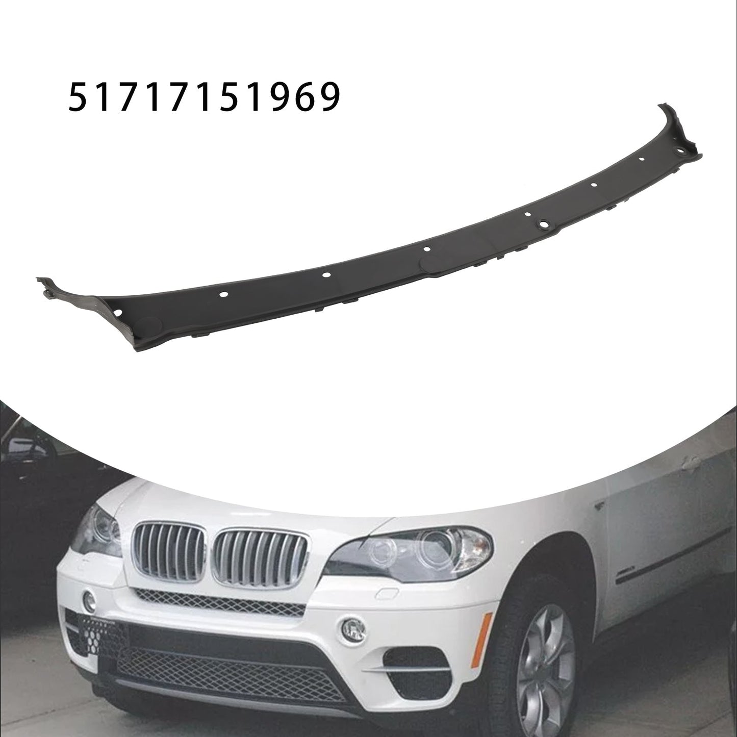 Cache de calandre d'essuie-glace pour BMW X5 E70 X6 E71 2008-2013 51717151969