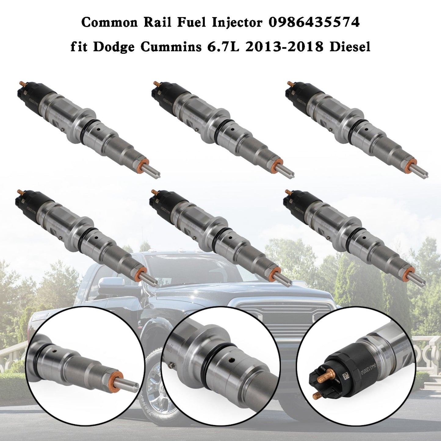 2013-2018 Dodge Ram 2500 3500 Pickup 6.7L Common Rail Fuel Injector 0986435574 68210105AA 68210512AA