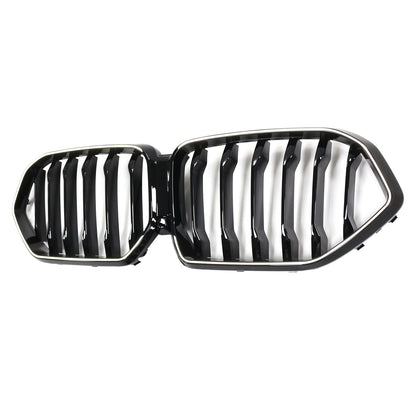 Black Front Bumper Grille Grill Fit BMW X6 G06 M50i 2020-2022 W/Camera Hole