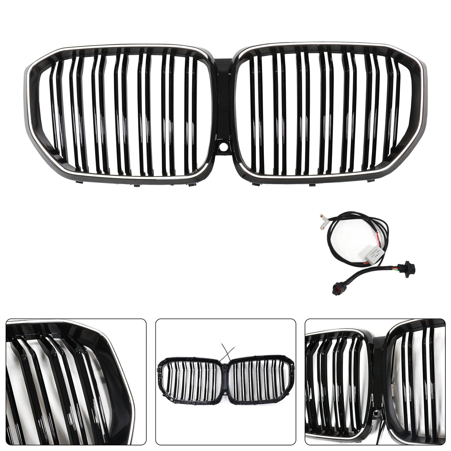2019-2022 BMW X5 G05 M-Performance Double Slat Black Front Kidney Grille 51137454887