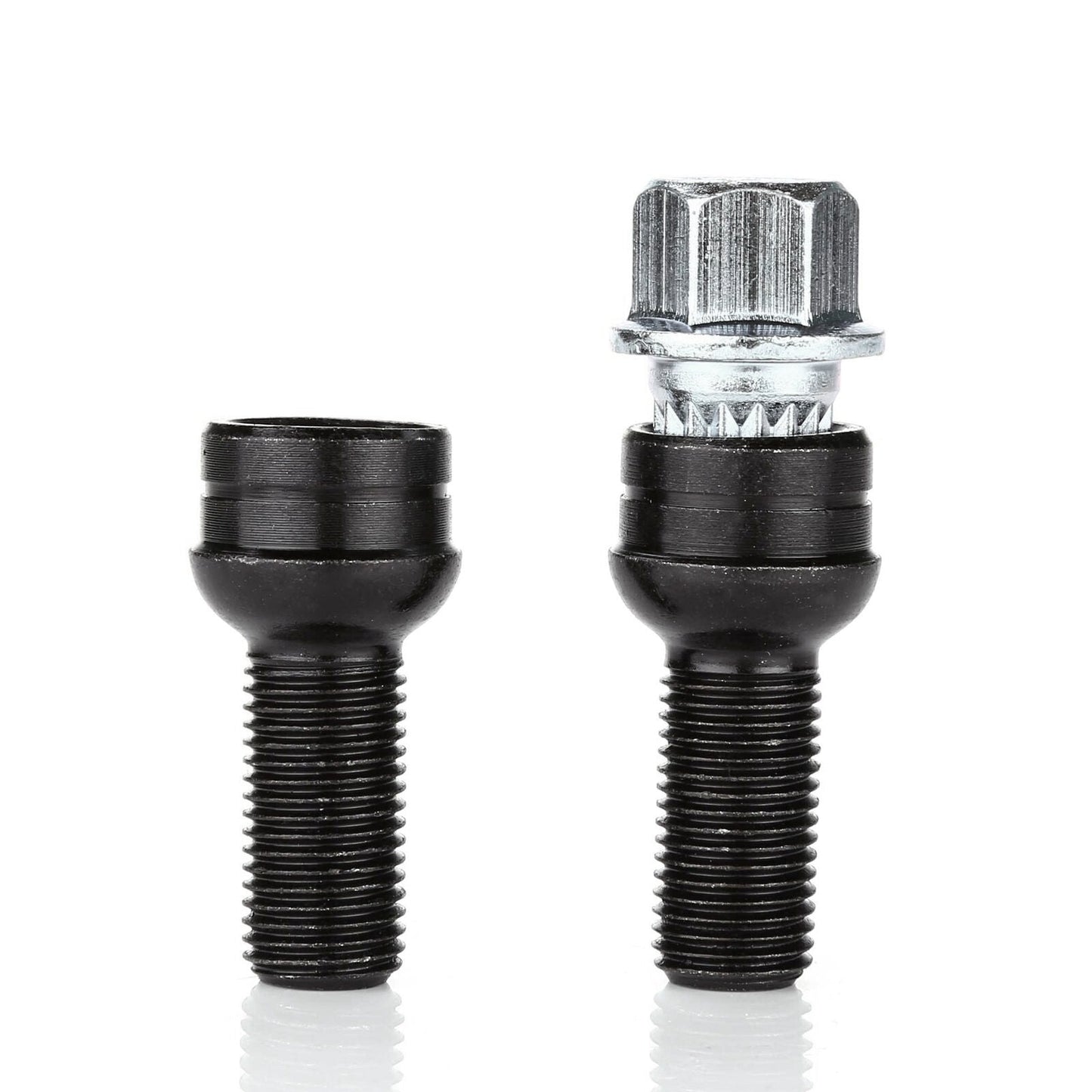 Juego de 4+1 pernos y tuercas de seguridad para ruedas de acero de 17 mm con llave para VW Golf Audi