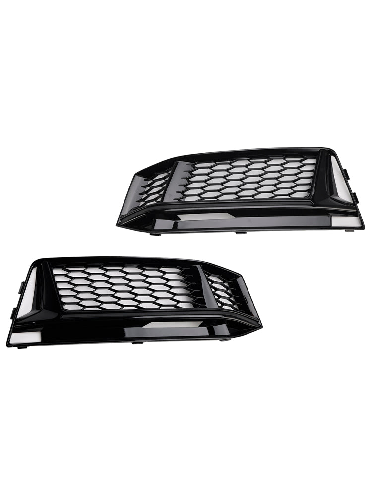 2016-2018 2PCS Fog Light Cover Grille Grill Fit AUDI A4 B9 S-Line S4
