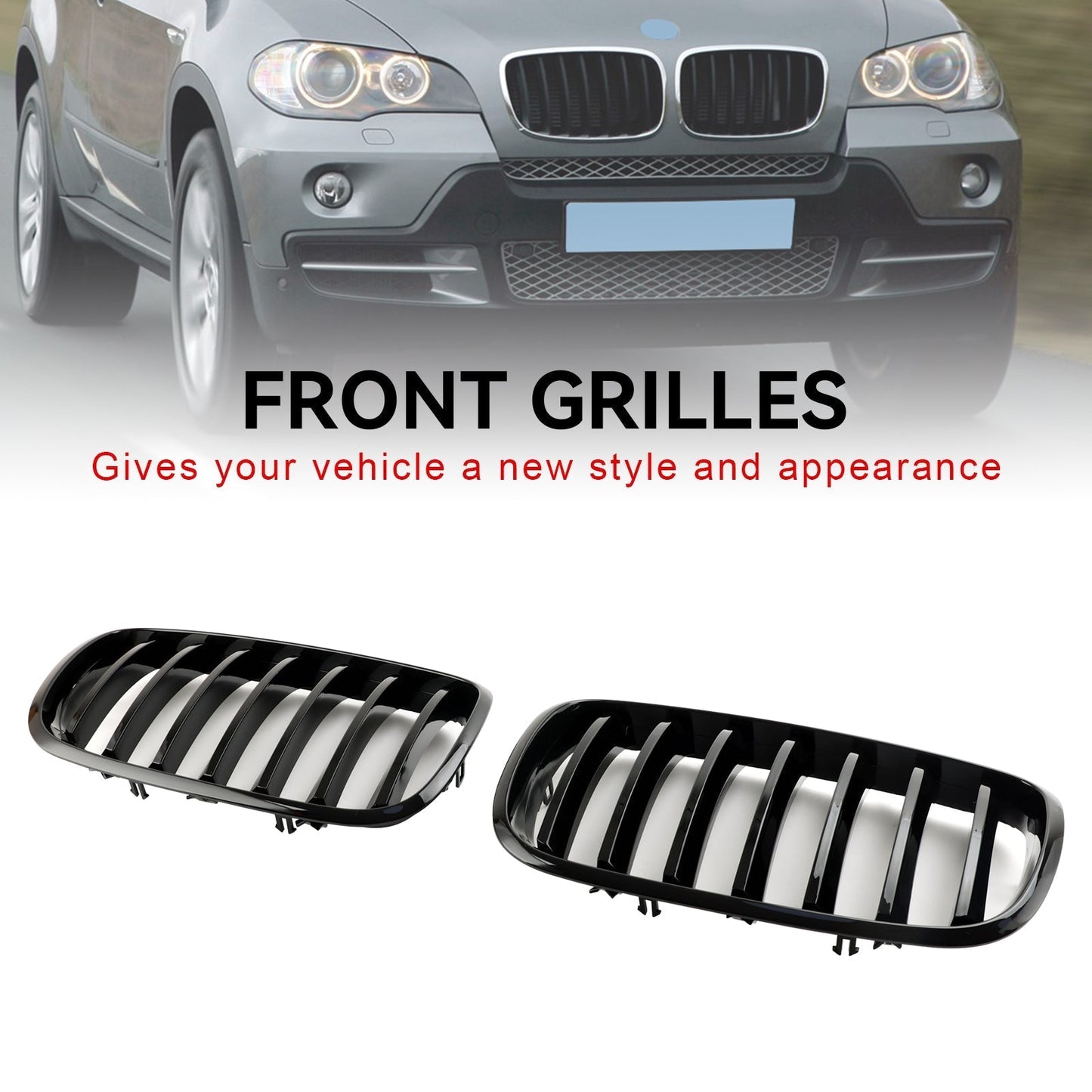 BMW 2009-2013 X5 M (E70) 51137157687 51137305589 Front Bumper Kidney Grille Grill Gloss Black