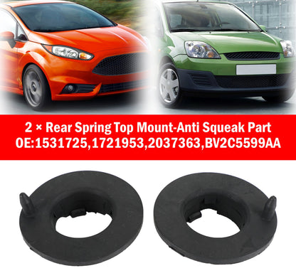 2 Rear Spring Top Mount-Anti Squeak Part for Ford Fiesta Mk7 09-17 1531725