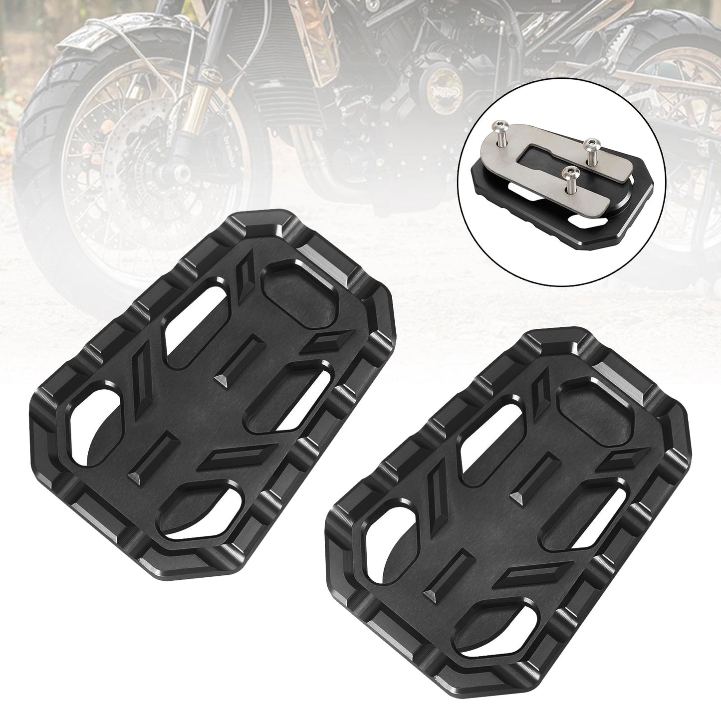 Reposapiés CNC, cubiertas para pedal de conductor, compatibles con TR Scrambler 1200 Tiger Silver
