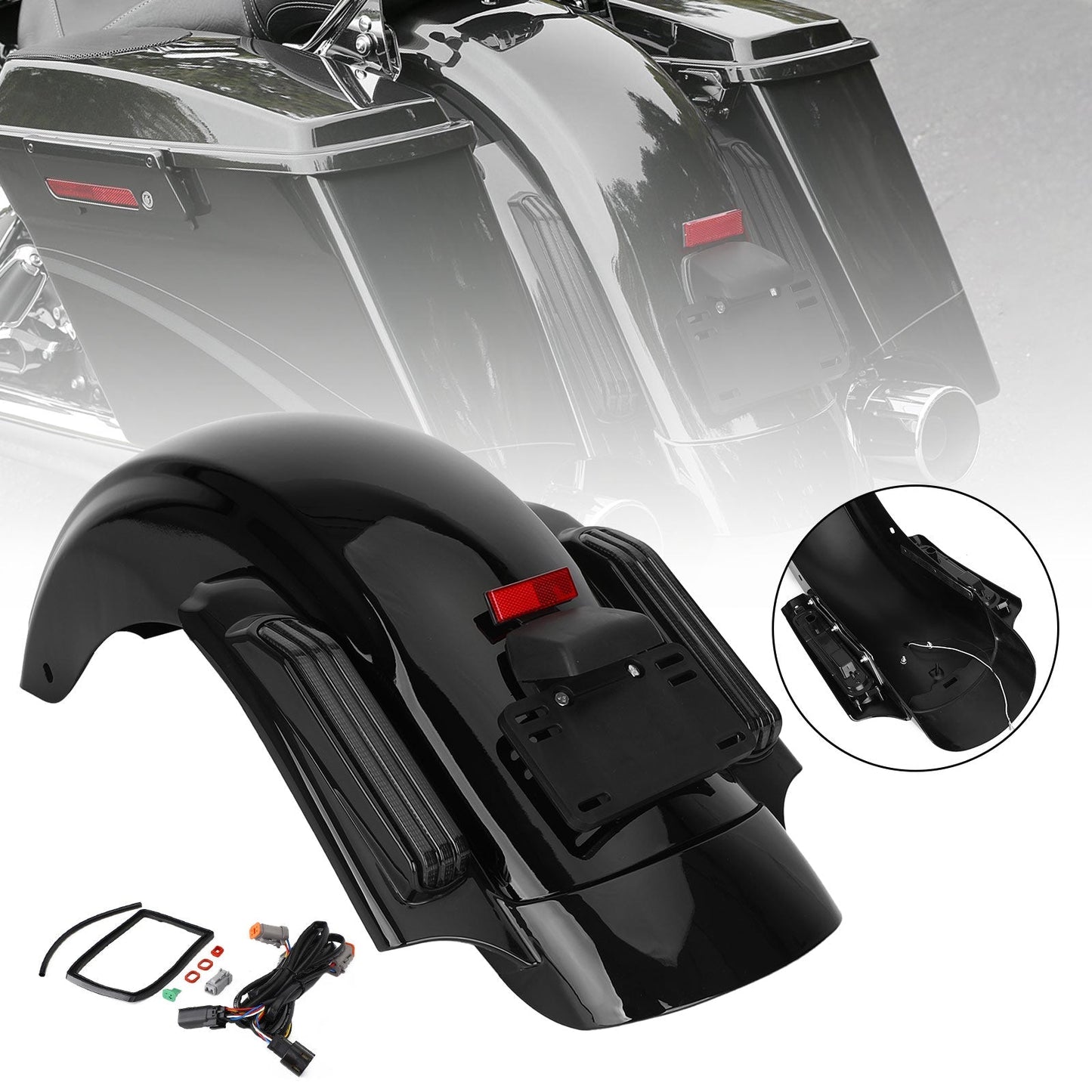 Garde-boue arrière pour Harley Road Glide Special FLTRXS FLTRX Ultra FLTRU 16-20 FLHX 14-20 FLHTK 14-20