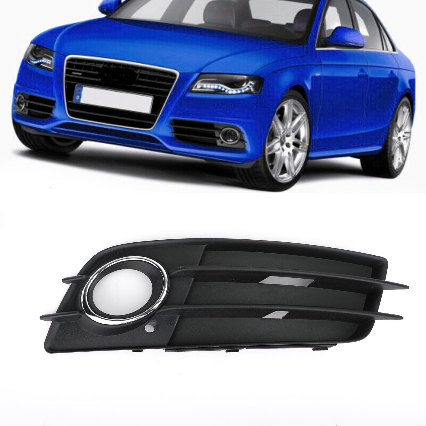 2008-2012 Audi A4 B8 S-Line / S4 Pair Car Fog Light Grill Cover Left & Right OEM / Honeycomb Style Grille