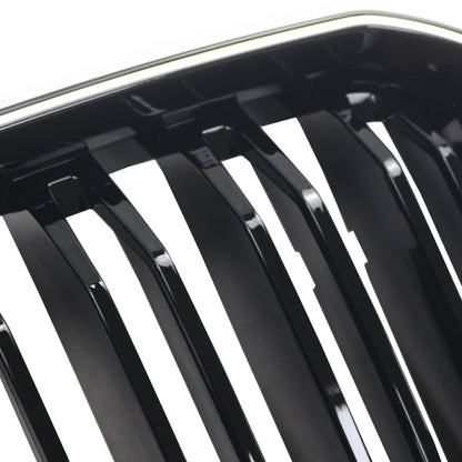 BMW X3 G01 / X4 G02 2022-2025 Black Kidney Front Grill Air Intake Radiator Bumper Grille W/ LED Strip Light