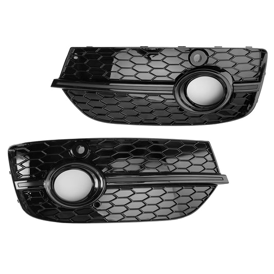 2013-2015 Audi Q3 RSQ3 Style Honeycomb Front Fog Light Covers Gloss Black