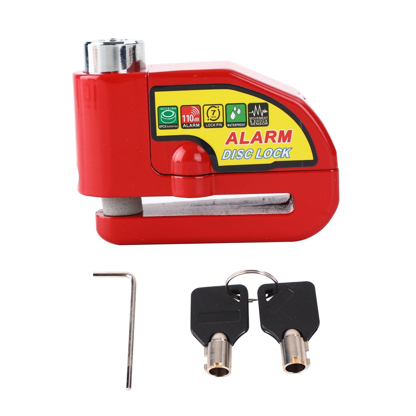 Alarma de bloqueo de freno de disco antirrobo para motocicleta, color azul