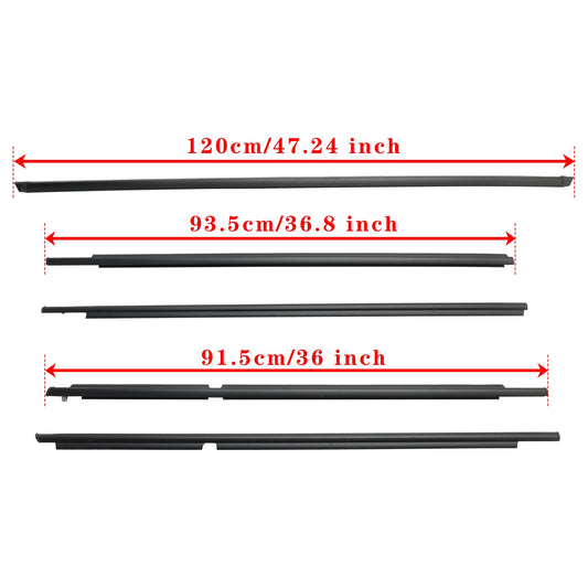 2003-2009 Toyota 4Runner 5Pcs Door Belt Molding Weatherstrips 68161-35060 68163-35030