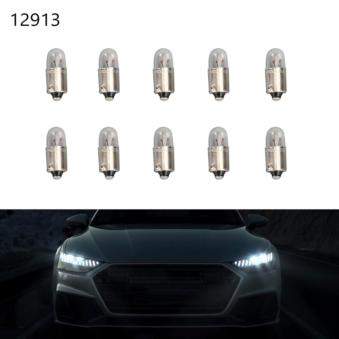 Ampoules de voiture PHILIPS 12 V 2 W BA9s 12913CP, 10 pièces