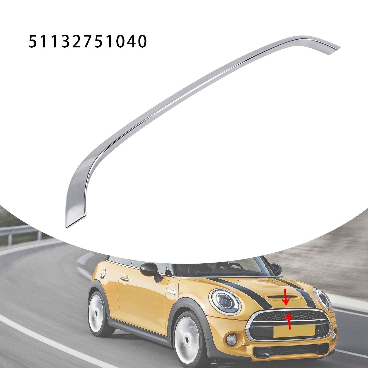Moulure de capot chromée pour Mini Cooper Cabriolet R57 S JCW 2009-2013 51132751040