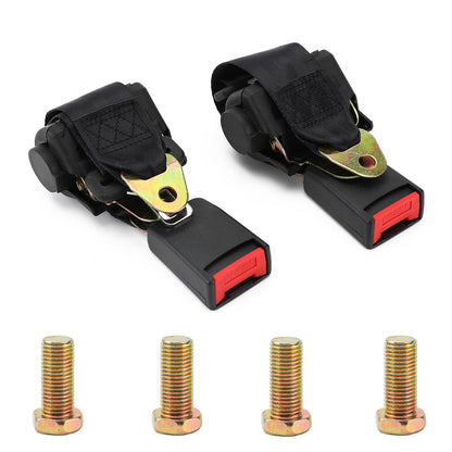 2 Point Retractable Auto Car Safety Seat Belt Buckle Universal Adjustable