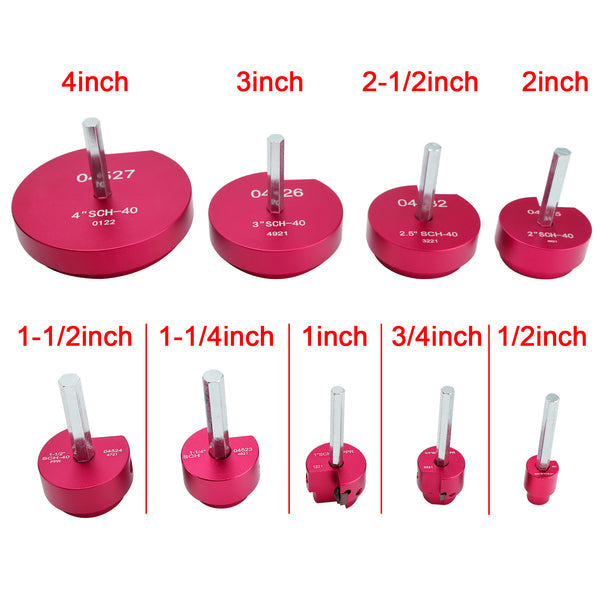 9PCS PVC Pipe Reamer Kit Fitting Socket Saver SCH Plumbing Tools For 1/2" Drills