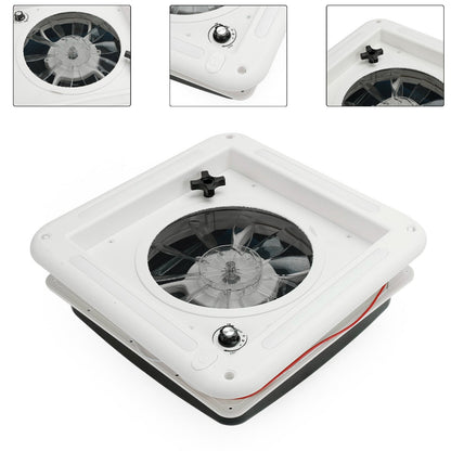 11" RV Caravan Roof Vent 3-Speed Motor RV Fan 12V Skylight With LED Light