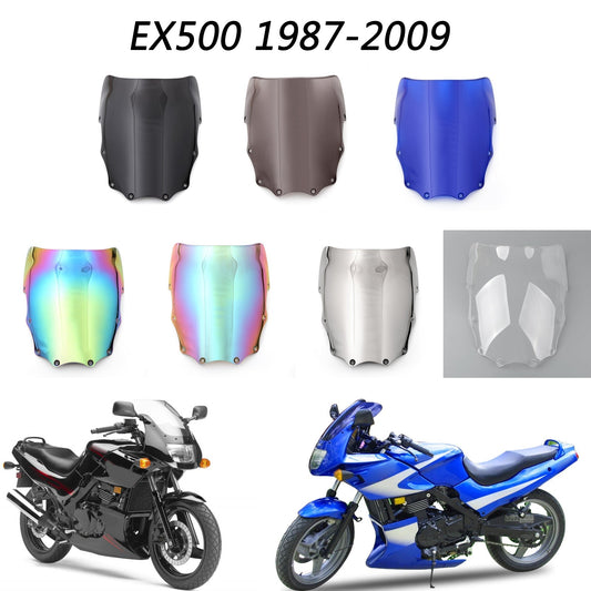 Pare-brise en plastique ABS 8 couleurs pour Kawasaki EX500 Ninja 500R 1987-2009