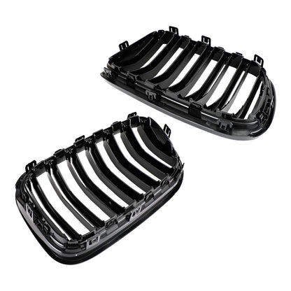 2010-2014 BMW X3 F25 xDrive28i/xDrive35i/xDrive20d/xDrive30d Gloss Black Grille Front Bumper Kidney Grill