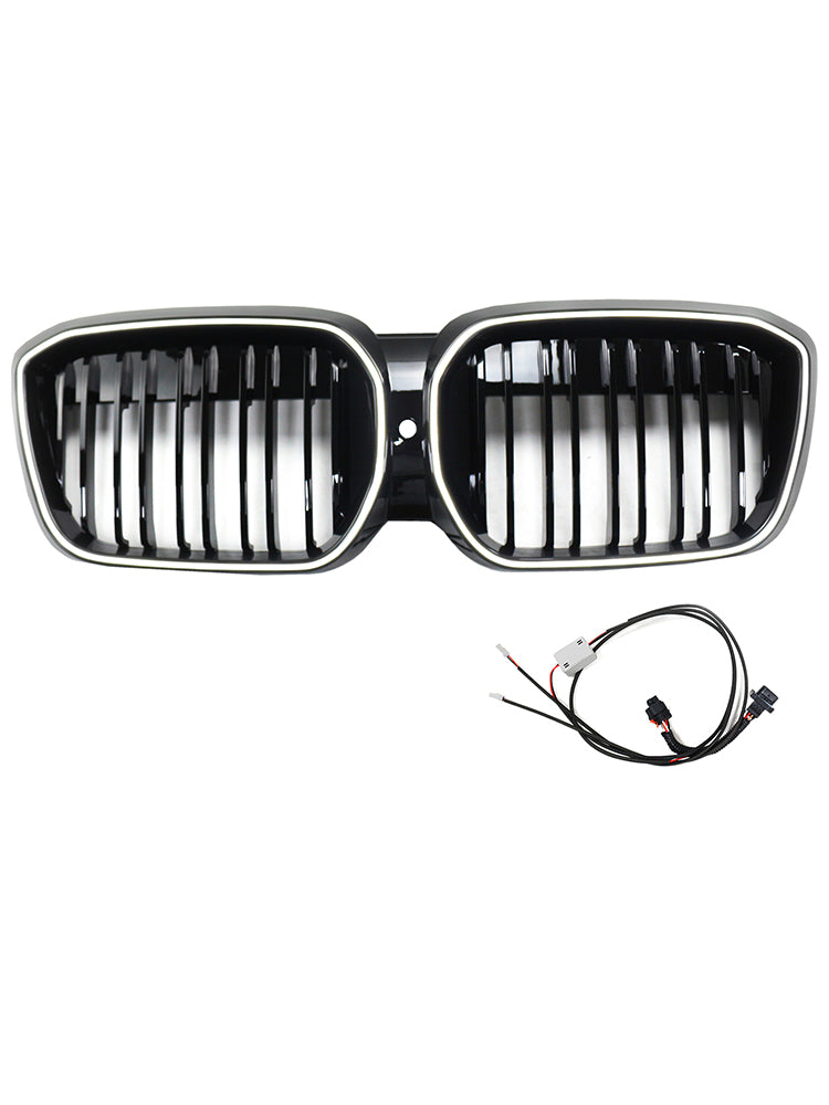 2022-2024 Double Slat Black Front Kidney Grill Grille Fit BMW IX3 G08 LCI
