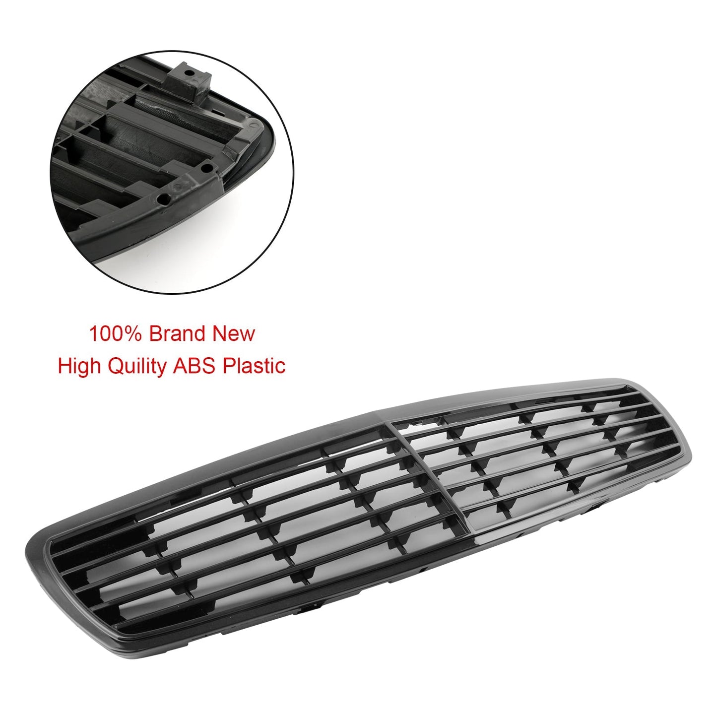 2002-2006 Mercedes-Benz W211 E-Class E320 E350 E500 E55 Front Grill Glossy Black Grille