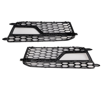 2013-2016 Audi A5 Sline / S5 2PCS Front Fog Lamp Black Grill Honeycomb Replacement Grille