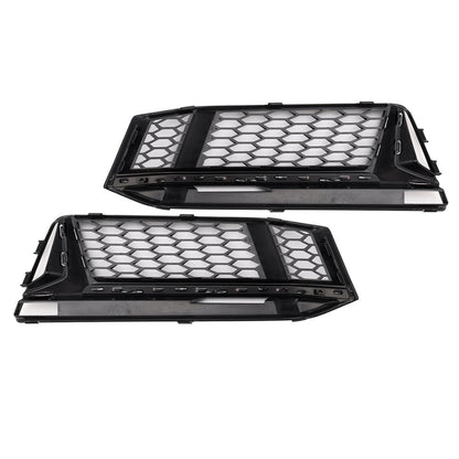 2016-2018 2PCS Fog Light Cover Grille Grill Fit AUDI A4 B9 S-Line S4