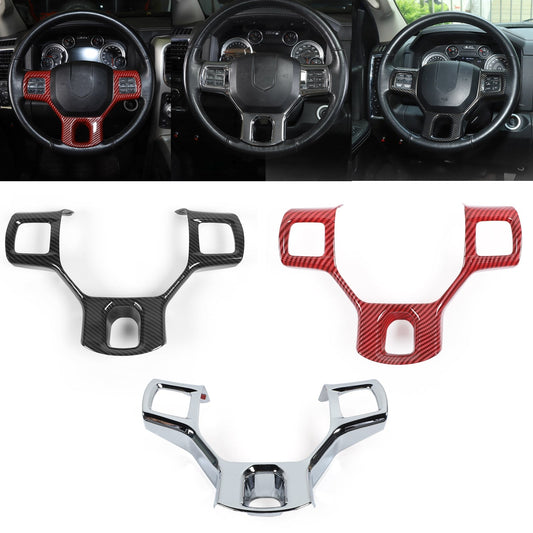 Garniture de panneau de volant intérieur en fibre de carbone ABS pour Ram 2010-2017