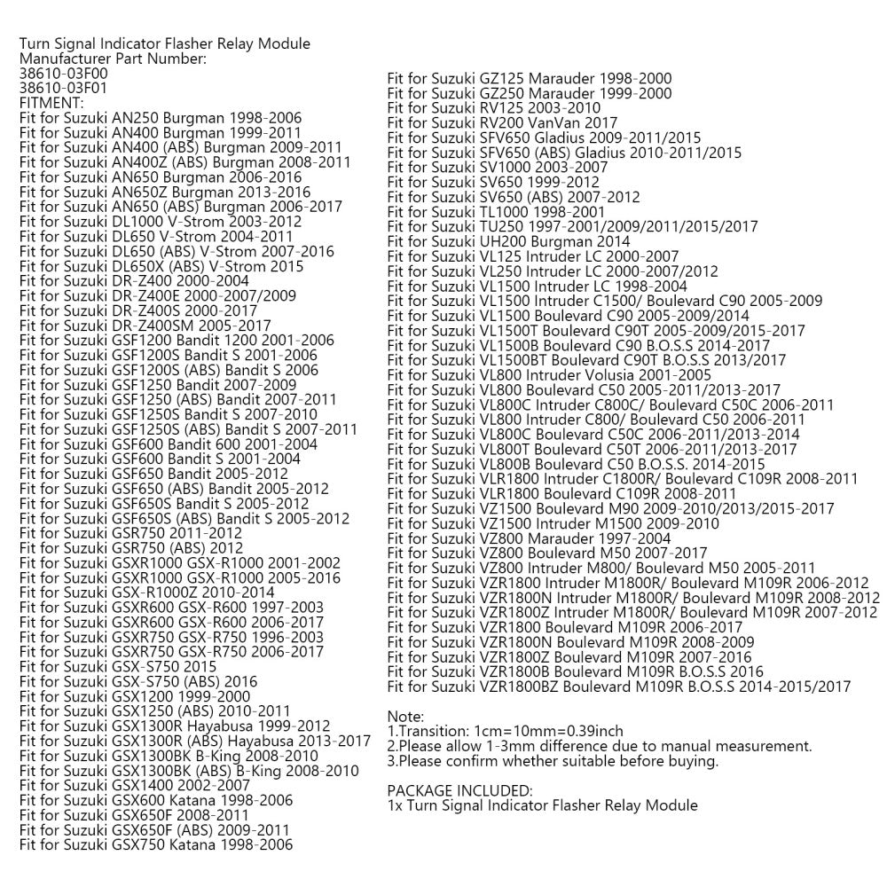 Relé de señal de giro de 7 pines FE249JR compatible con Suzuki DL650 SV650 GSR750 VL800