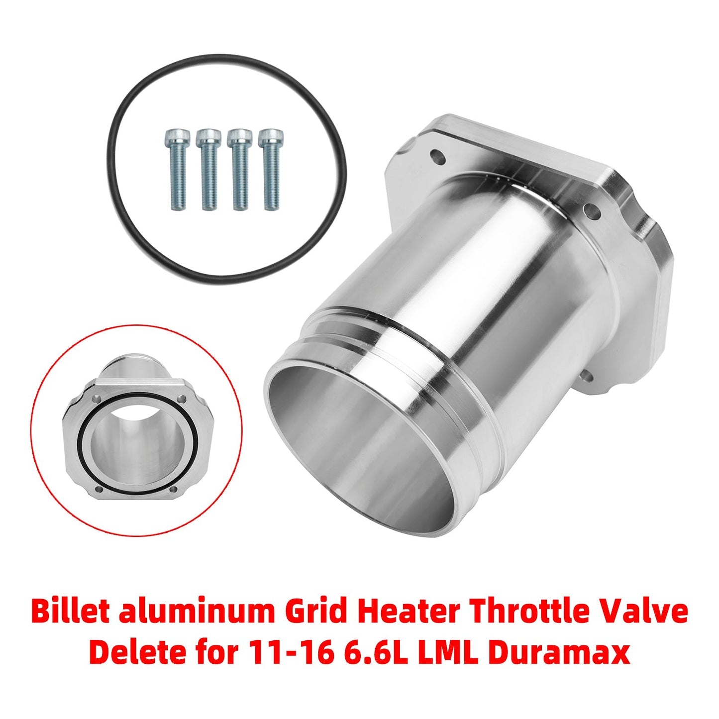 2011-2016 LML Duramax 6.6L Grille de chauffage en aluminium billette Suppression du papillon des gaz