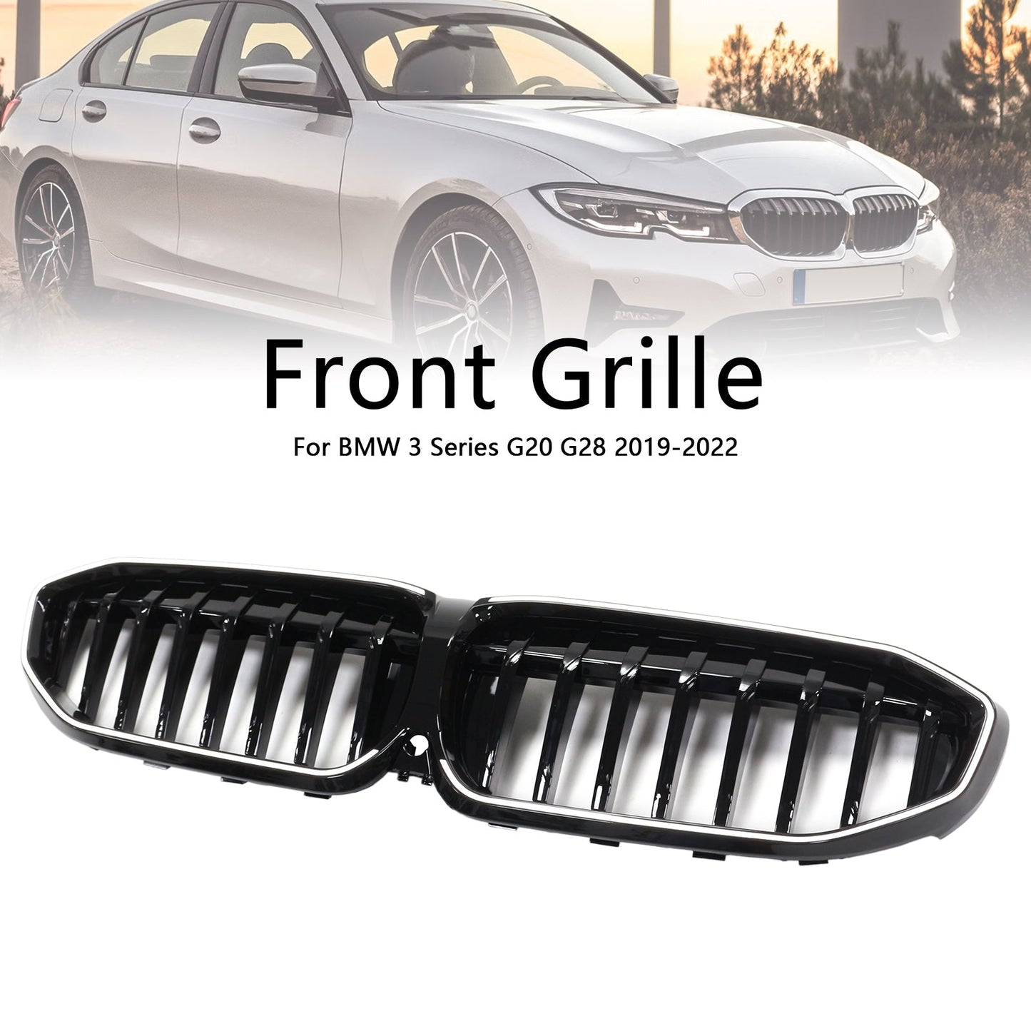 2019-2022 Glossy Black Kidney Grille Grill 51138072085 Fit BMW 3 Series G20
