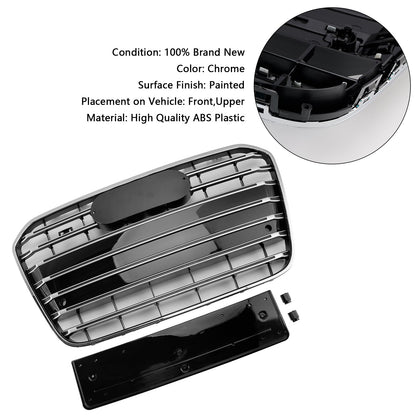 S6 Style Front Bumper Grill Grille Fit Audi A6 C7 2012-2015 Chrome