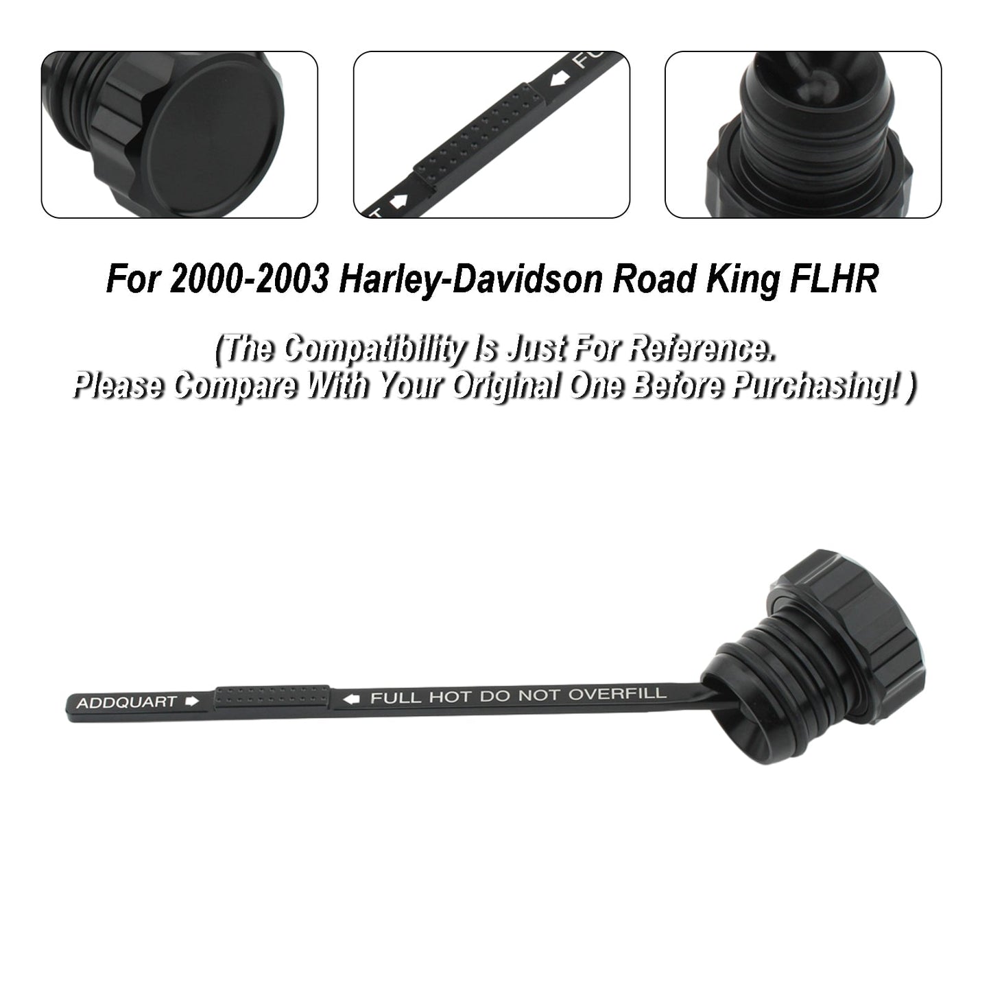 Bouchon de réservoir de jauge d'huile pour Touring Road King Electra Glide 00-06 0710-0121