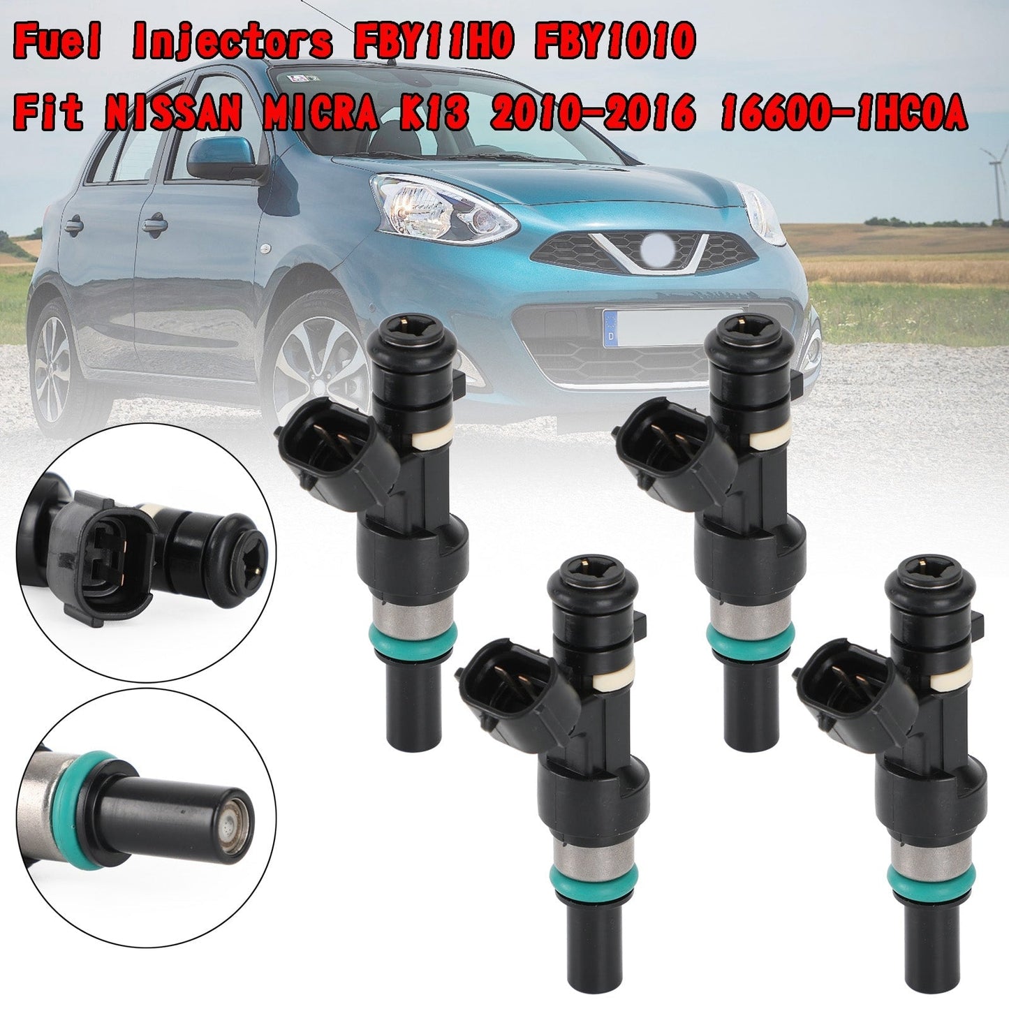 Injecteurs de carburant Nissan Micra K13 2010-2016 4 pièces FBY11H0 FBY1010 16600-1HC0A