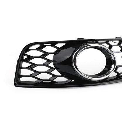 Audi 2008-2013 A3 8P0807682J 8P0807681AA Pair Black Chrome Front Fog Light Grill Lamp Trim