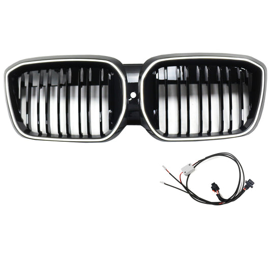 2022-2024 Double Slat Black Front Kidney Grill Grille Fit BMW IX3 G08 LCI