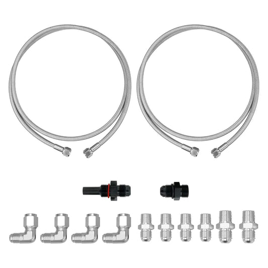 Tuyau de refroidissement de transmission tressé en acier inoxydable de 70 pouces pour turbocompresseur 700R4-4L60-4L60E-4L65E