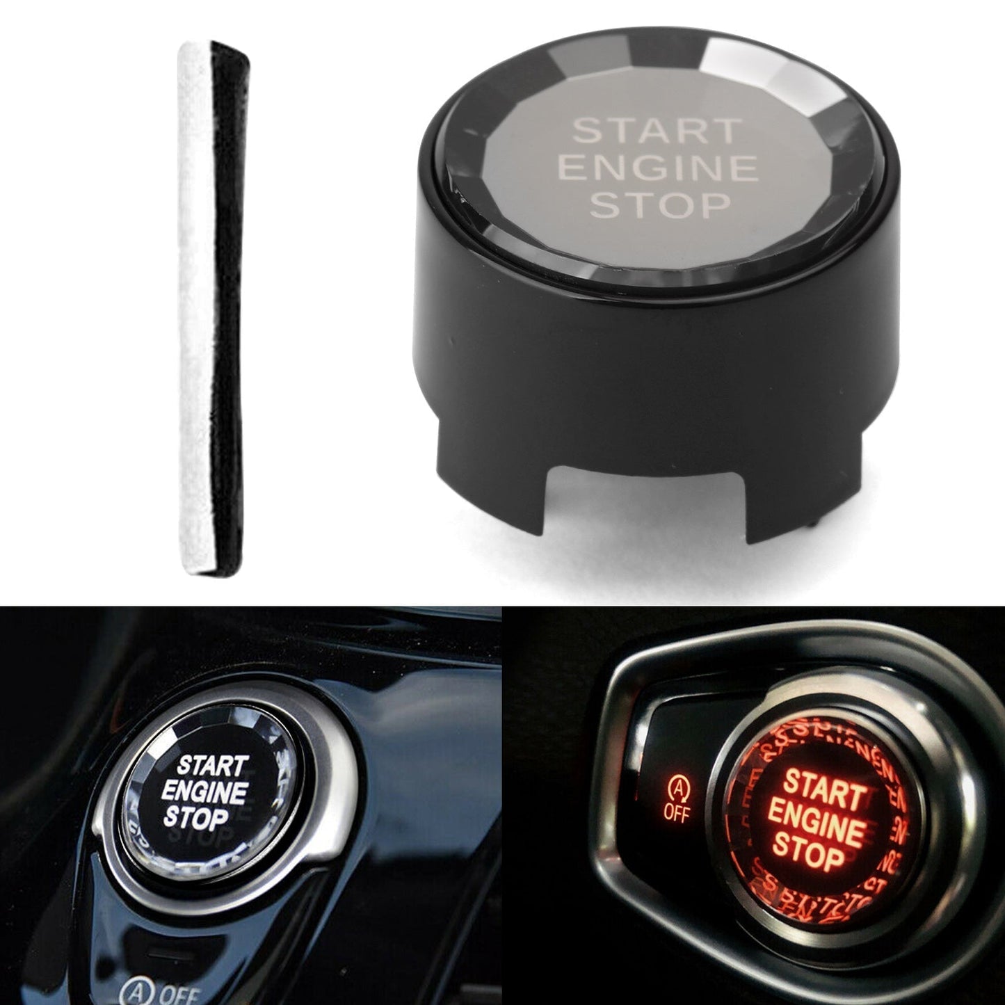 2012-2016 BMW 3 Series F30 F31 Black Engine Start Stop Switch Button Cover