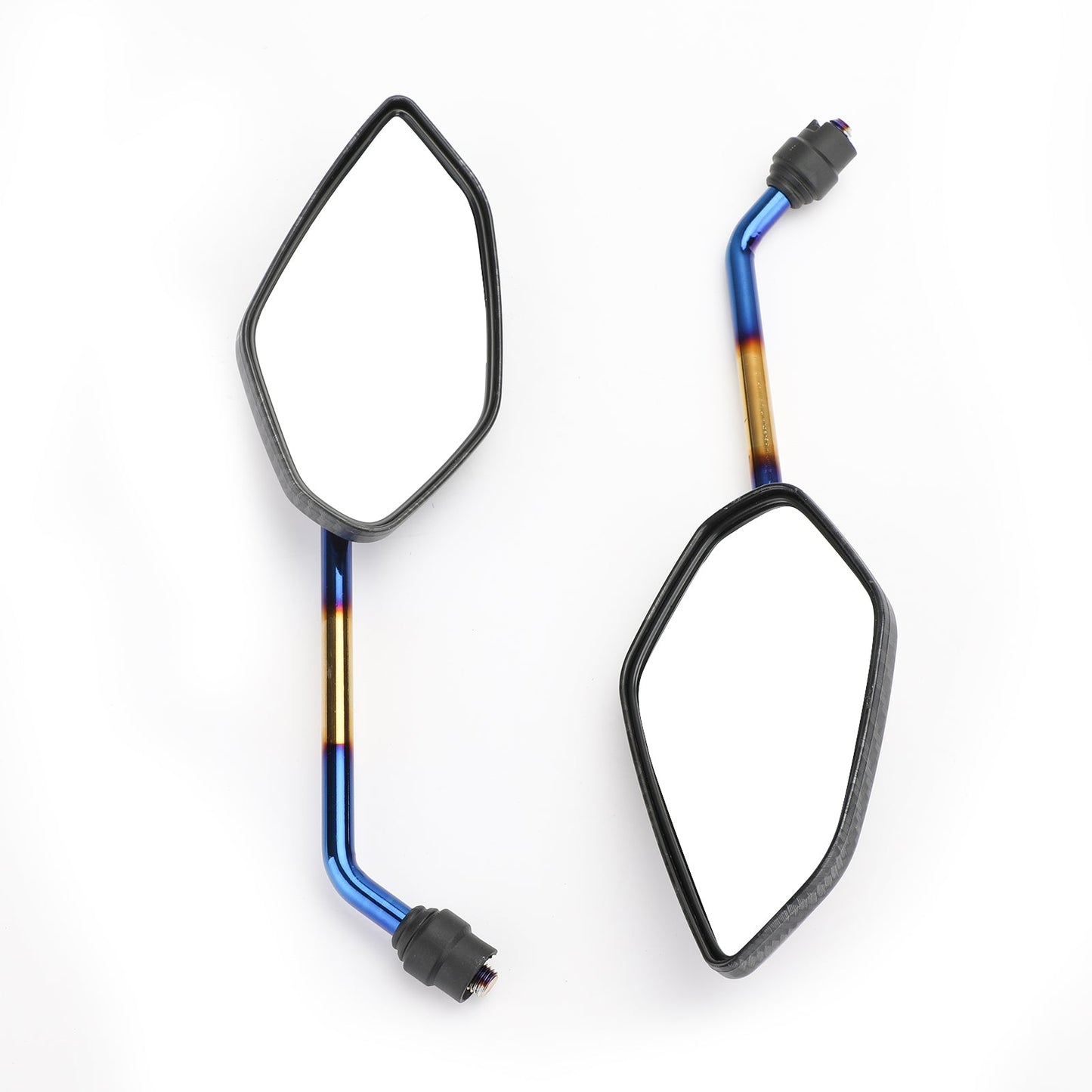 Rétroviseurs universels bleus à filetage de 10 mm pour moto/vélo/scooter, paire - CW