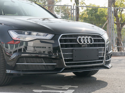 2016-2018 Audi A6 C7 S-Line Bumper Front Bumper Grill 4G0807681AN 4G0807682AN Lower Grille Grill Black Chrome Generic