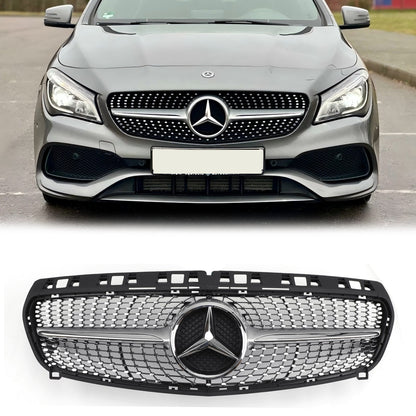 2013-2019 Diamond Style Mercedes Benz CLA-Class Chrome Grille Air Intake Radiator Bumper Grill With Star