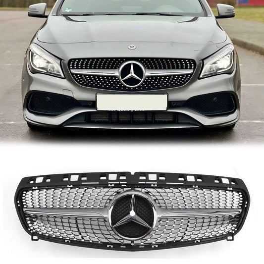 2013-2019 Diamond Style Mercedes Benz CLA-Class Chrome Grille Air Intake Radiator Bumper Grill With Star
