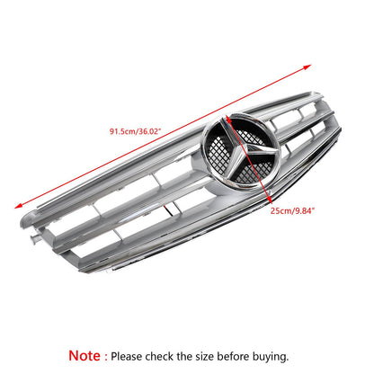 2008-2014 Mercedes Benz C Class W204 C250/C300/C350 Front Bumper Grill Black/Chrome Grille With LED Star