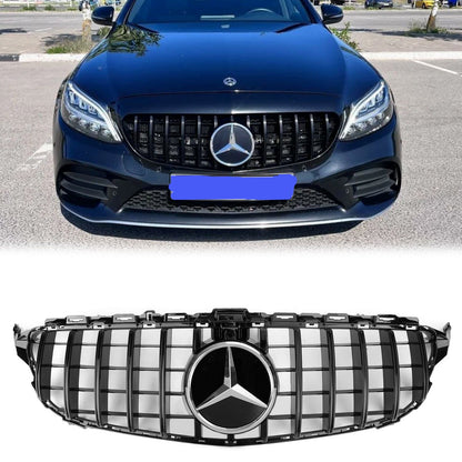 2019-2021 Mercedes Benz C-Class W205 C205 A205 C200/250/300/200d/C43 Black Grille W/Camera GTR Style Grill